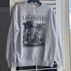 Gray Los Angeles Graphic Unisex Crewneck Sweater
